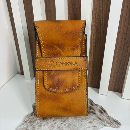 Porta Celular em Couro Escovado Claro